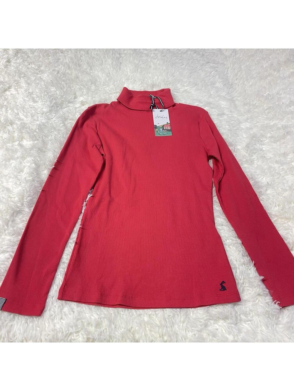 JOULES Top Roll Neck Womens Size 6 Clarissa Solid Red Long Sleeve NEW